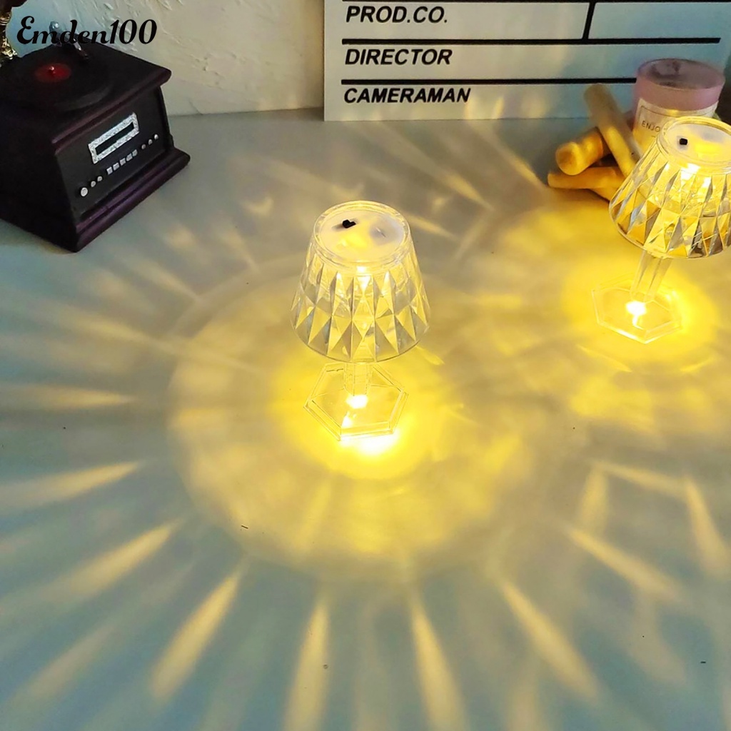 [EMDN] Đèn Ngủ LED Pha Lê Để Bàn Ánh Sáng Ban Đêm Dịch Vụ Dài