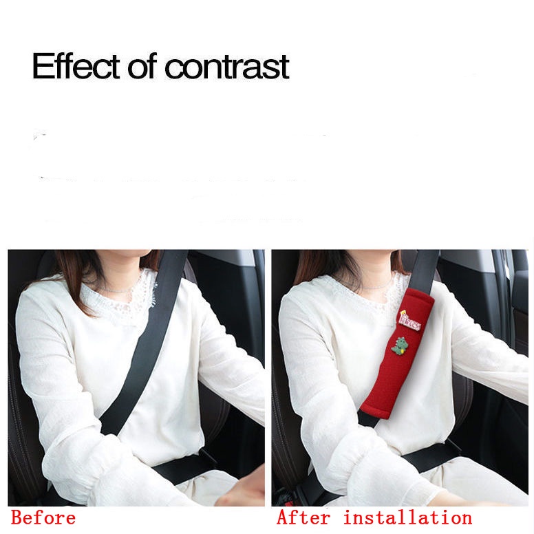 Đệm Bọc Dây Đai An Toàn Họa Tiết Hoạt Hình Đáng Yêu Cho Xe Hơi Ốp