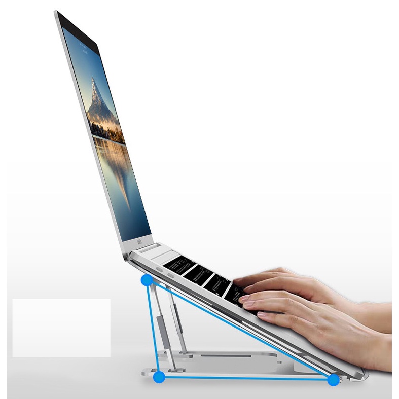 Giá đỡ kê tản nhiệt cho macbook, laptop, máy tính xách tay P3 từ hợp kim nhôm cao cấp, điều chỉnh độ cao nhiều nấc.