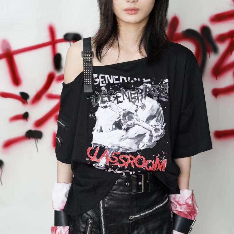 Áo Thun Nữ y2k Millennium Fallen Phong Cách Punk Millennium y2k