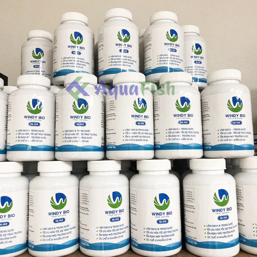 Men Vi Sinh Windy Bio Lọ 100gr Giúp Làm Trong Nước Hồ Cá Koi, Phân Hủy Chất Thải, Thức Ăn Thừa Của Cá (dạng bột)