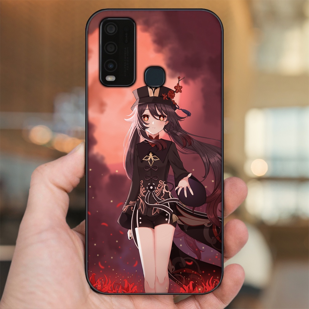 Ốp lưng Vivo Y30, Y50 viền đen in hình Hutao Genshin Impact