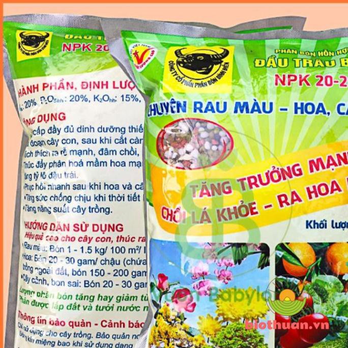 Phân Bón Đầu Trâu NPK 20-20-15 Chuyên Cho Hoa, Cây Cảnh Giúp Cây Ra Hoa, Hoa Đẹp, Lâu Tàn