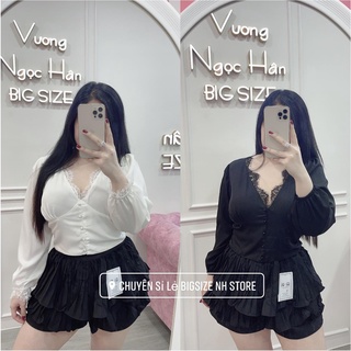 Sp331988... áo viền ren crotop lụa thiết kế bigsize