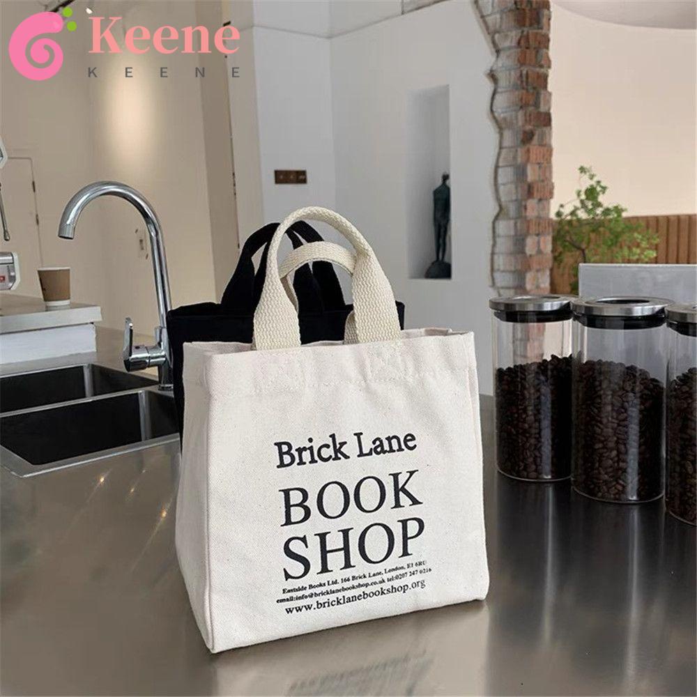 KEENE   Korean fashion lunch bag canvas handbag bag clothing matching lunch bag shopping/leisure/travel/party/shopping