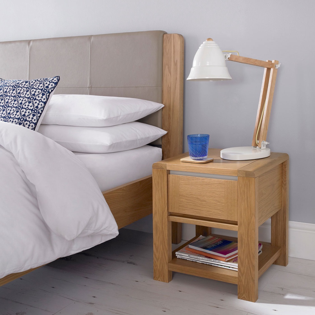 Giường Casa bọc nệm gỗ sồi IBIE nhiều tùy chọn