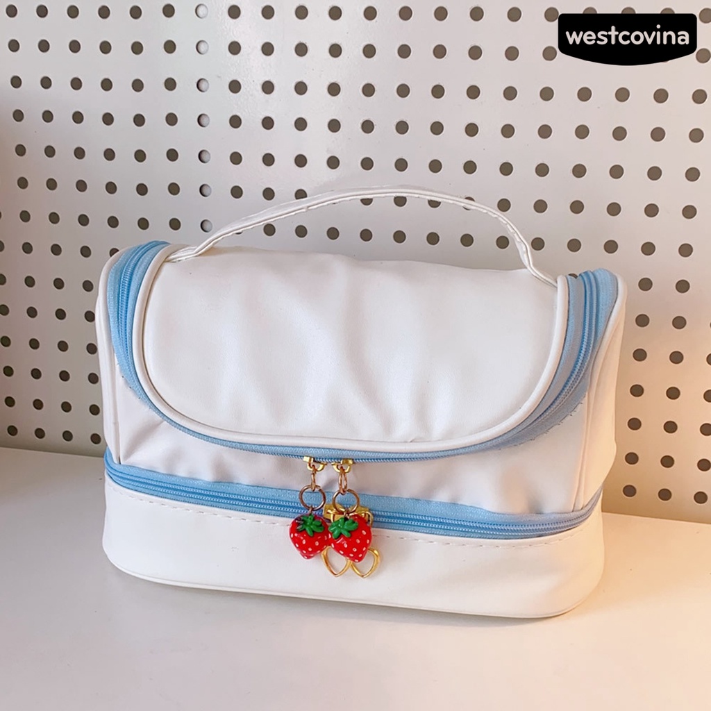 [Hot]✍Hộp Đựng Bút Hai Lớp Chống Bụi In Hình Thỏ Hoạt Hình Dễ Thương