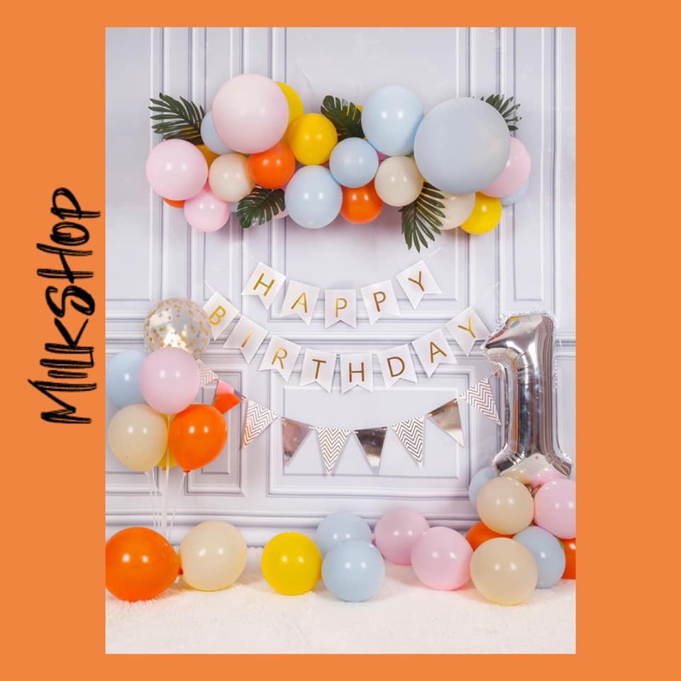 Bộ bóng trang trí sinh nhật HAPPY BIRTHDAY milkshop A56 Đủ Màu