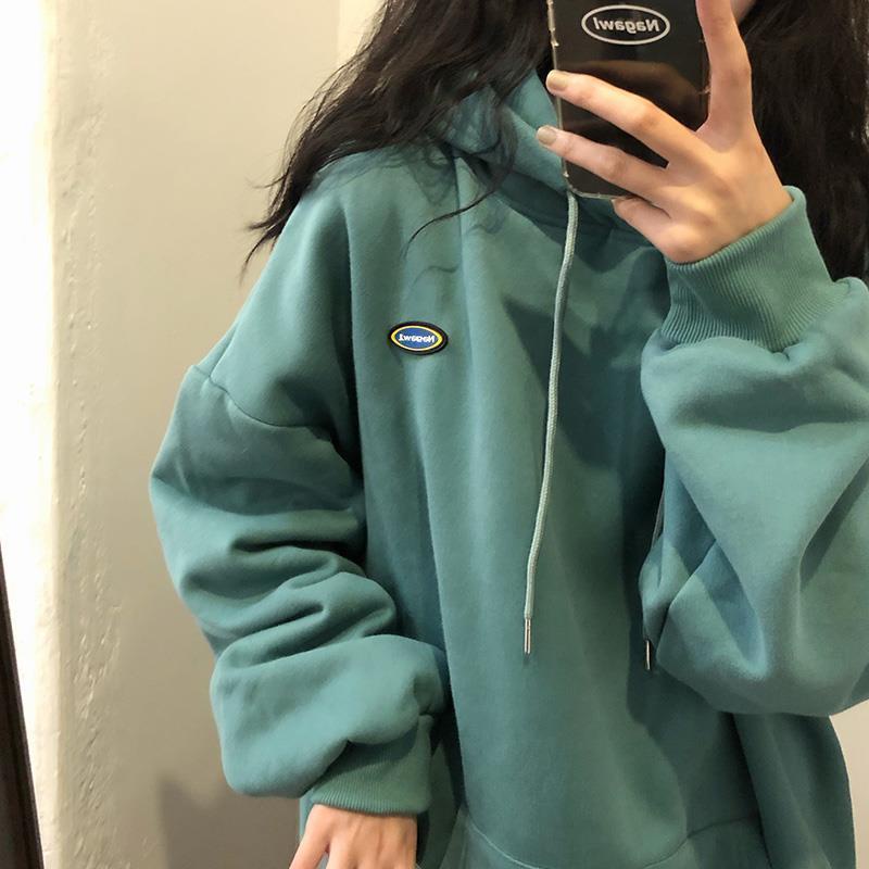 COZOK Áo Hoodie Tay Dài Form Rộng Thời Trang Trẻ Trung