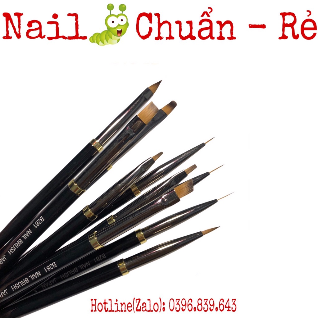 BỘ CỌ Nhật 10 CÂY CAO CẤP B281 - ĐẦY ĐỦ CỌ CƠ BẢN CHO NGÀNH NAIL - Cọ lông êm