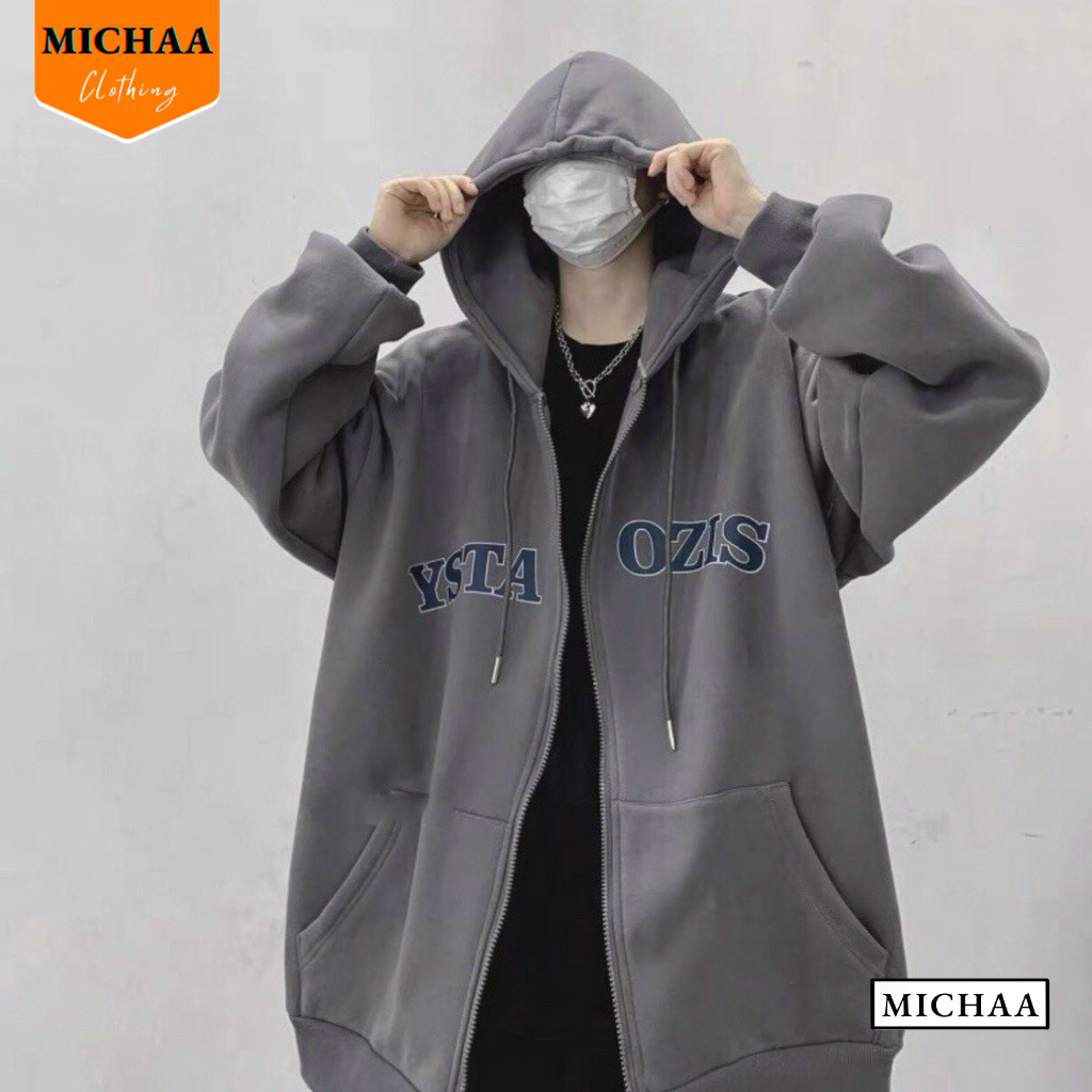 Áo Khoác Nỉ YSTAOZIS Nam Nữ Ulzzang Unisex Tay Rộng, Áo Khoác Dây Kéo Form Rộng - MICHAA