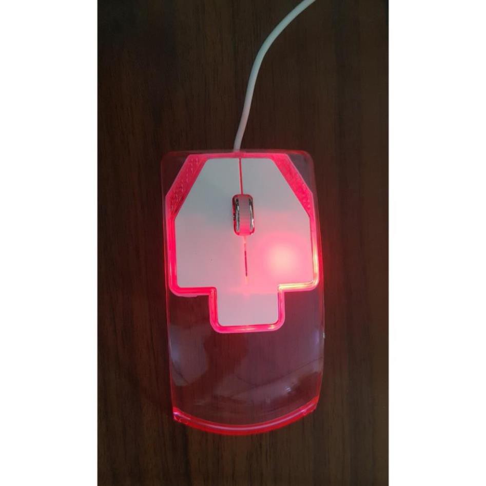 Chuột Quang Không Dây Trong Suốt Có Đèn Led Nhiều Màu Cho Laptop / Pc