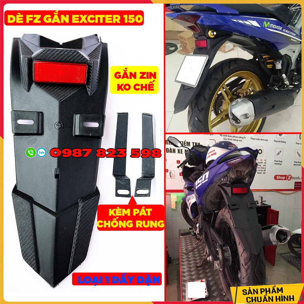 Dè Fz Gắn Exciter 150 Hàng Loại 1 Siêu Dầy (Tặng Kèm Pát Chống Gãy, Rung)