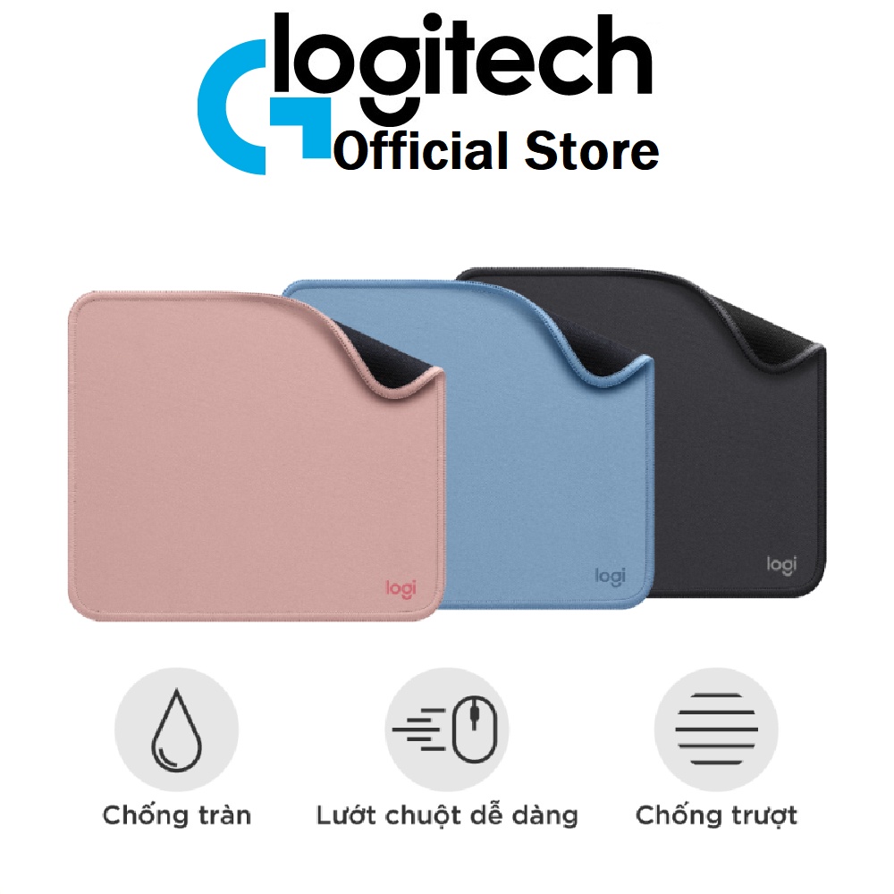 Bàn di chuột Logitech Mousepad Studio Series - Đế cao su chống trượt lướt dễ dàng, bền bỉ, nhỏ gọn