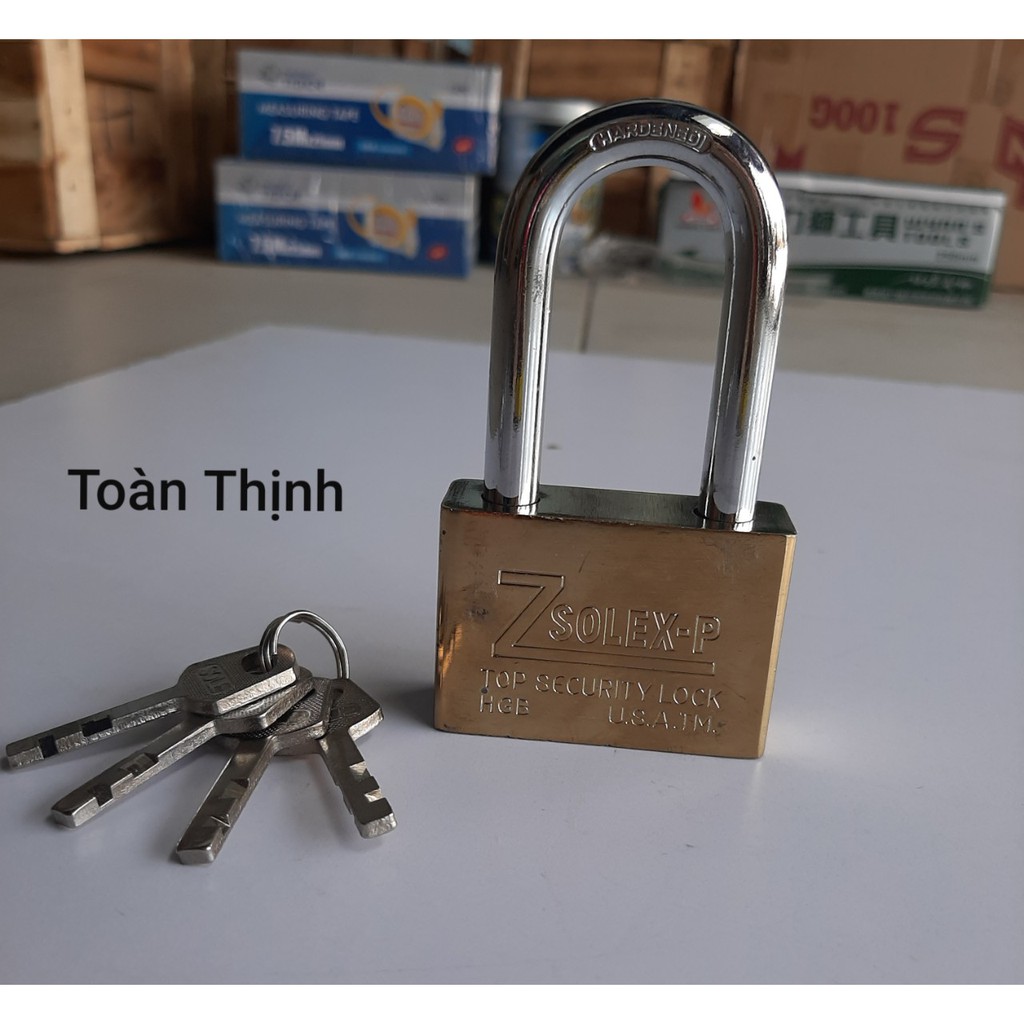 Ổ Khóa Càng Dài ZSolex USA Vàng - Nhiều Kích Cỡ 40mm, 50mm, 60mm - Chất Liệu Thép Siêu Cứng, An Toàn