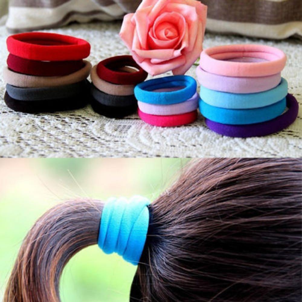 Set 10 dây buộc tóc co giãn nhiều màu sắc thời trang cho nữ