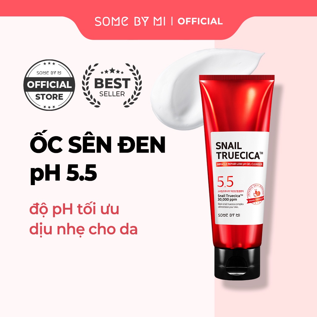 Sữa rửa mặt ốc sên dạng gel SOME BY MI Snail TrueCica Miracle Repair Low pH dung tích 100ml