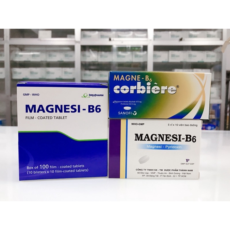Magnesi-B6 Hỗ trợ bổ sung Magnesi và vitamin B6 H/100 viên đủ loại