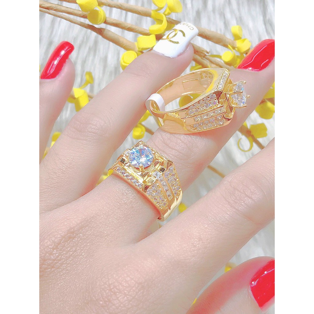 Nhẫn Nam Mạ Vàng 18 K Phong Cách Menly Mẫu 03 053.230221 - Mang đi chơi, đi tiệc rất đẹp