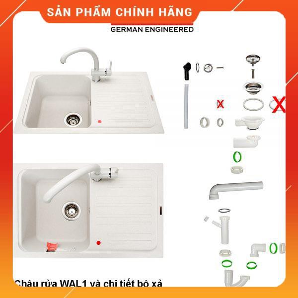 Siêu Sale Chậu rửa chén đá CARYSIL WAL1 , sản xuất tại Ấn Độ, công nghệ Đức, bảo hành 05 năm