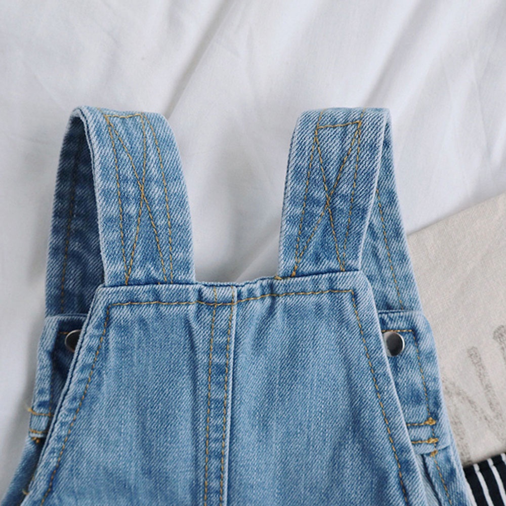 Yếm jean BEAR LEADER màu trơn đơn giản dành cho trẻ em 3-8 tuổi