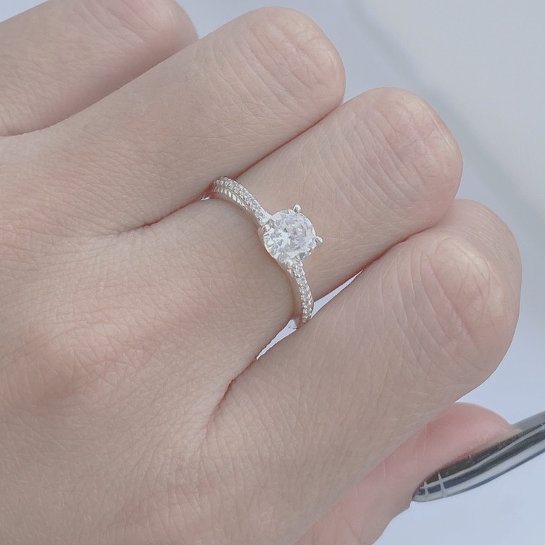 Nhẫn nữ bạc ta đính đá Evasilver, Trang sức bạc ta sang trọng nữ tính
