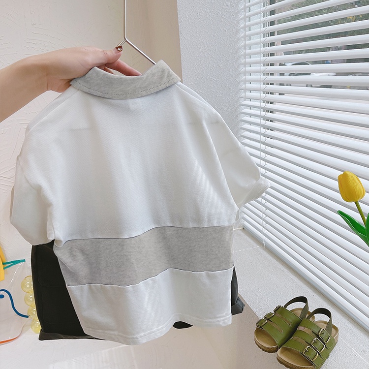 Áo thun polo ngắn tay cho bé trai 2 3 4 5 6 7 tuổi cotton phối màu co giãn thoáng mát Magickids Quần áo trẻ em