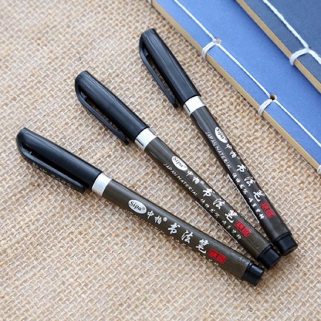 Bút vẽ Calligraphy đen SIPA -  Brush Tip Fine Tip Extra Fine Tip - Bút Viết Thư Pháp Caligraphy Nét Thanh Nét Đậm