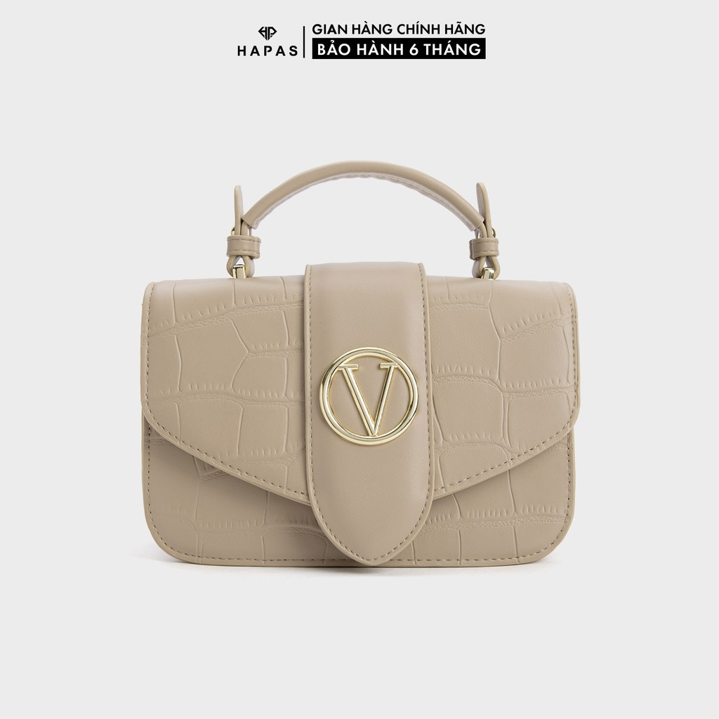 túi xách ví  Túi Xách Nữ Đeo Chéo Khóa V Da Sần HAPAS - TST22183