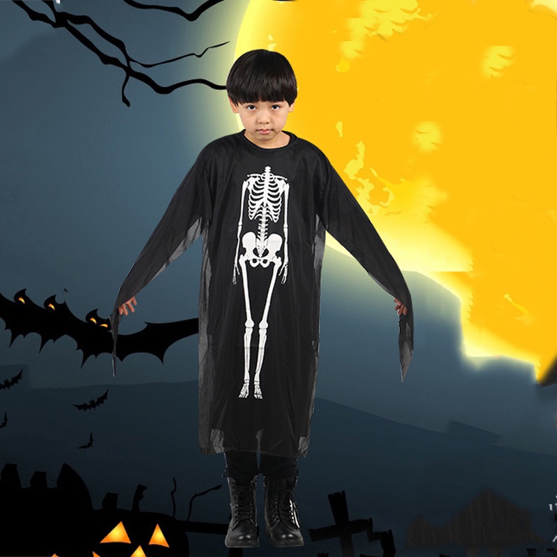 Trang phục halloween + mặt nạ hình bộ xương thời trang dự tiệc cho trẻ em AKKU