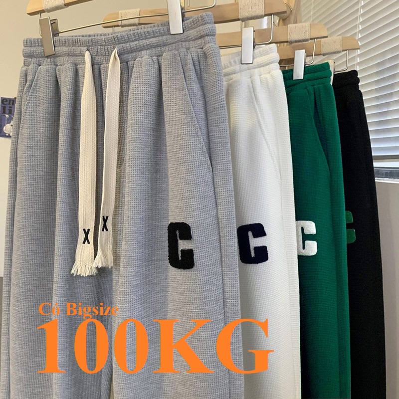 Quần ống rộng chất Nỉ tổ ong hạt gạo loại đẹp, Gắn chữ C, Có big size tới 100KG