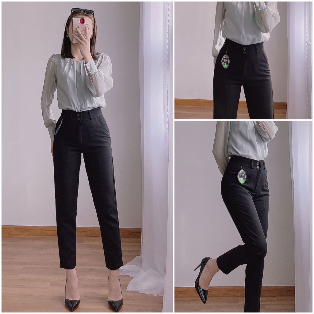 Quần tây công sở nữ lưng cao 2 nút 💯SIÊU ĐẸP💯 Kiểu quần baggy,vải tuyết mưa | BigBuy360 - bigbuy360.vn