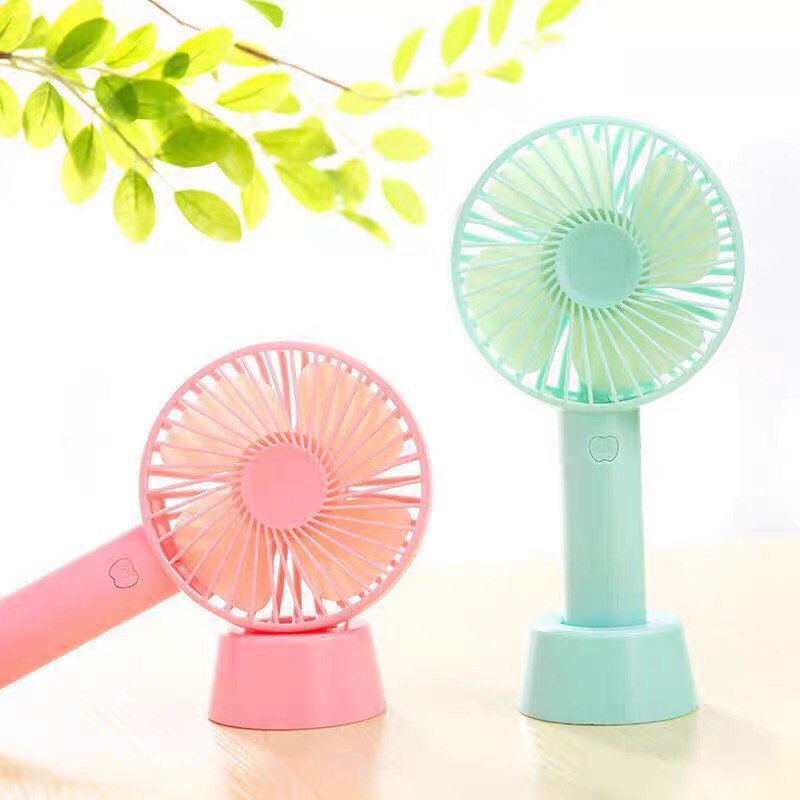 Quạt Cầm Tay Mini Tích Điện 4 Cánh 3 Chế Độ Gió