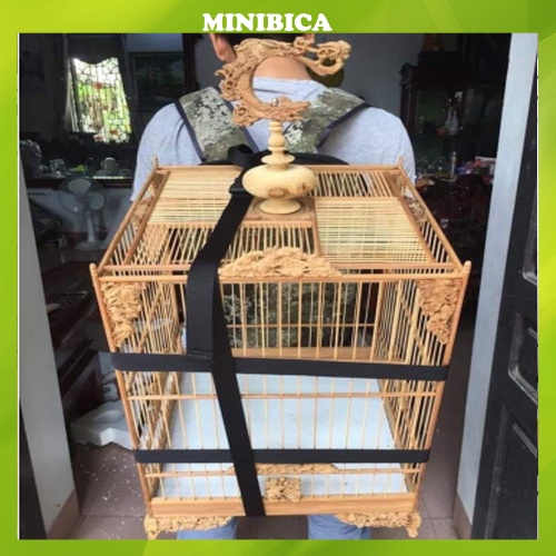 Balo đeo lồng chim MInibica chào mào,chích chòe, họa my chất liệu vải cao cấp giá rẻ PK143