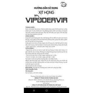xịt họng vipodervir