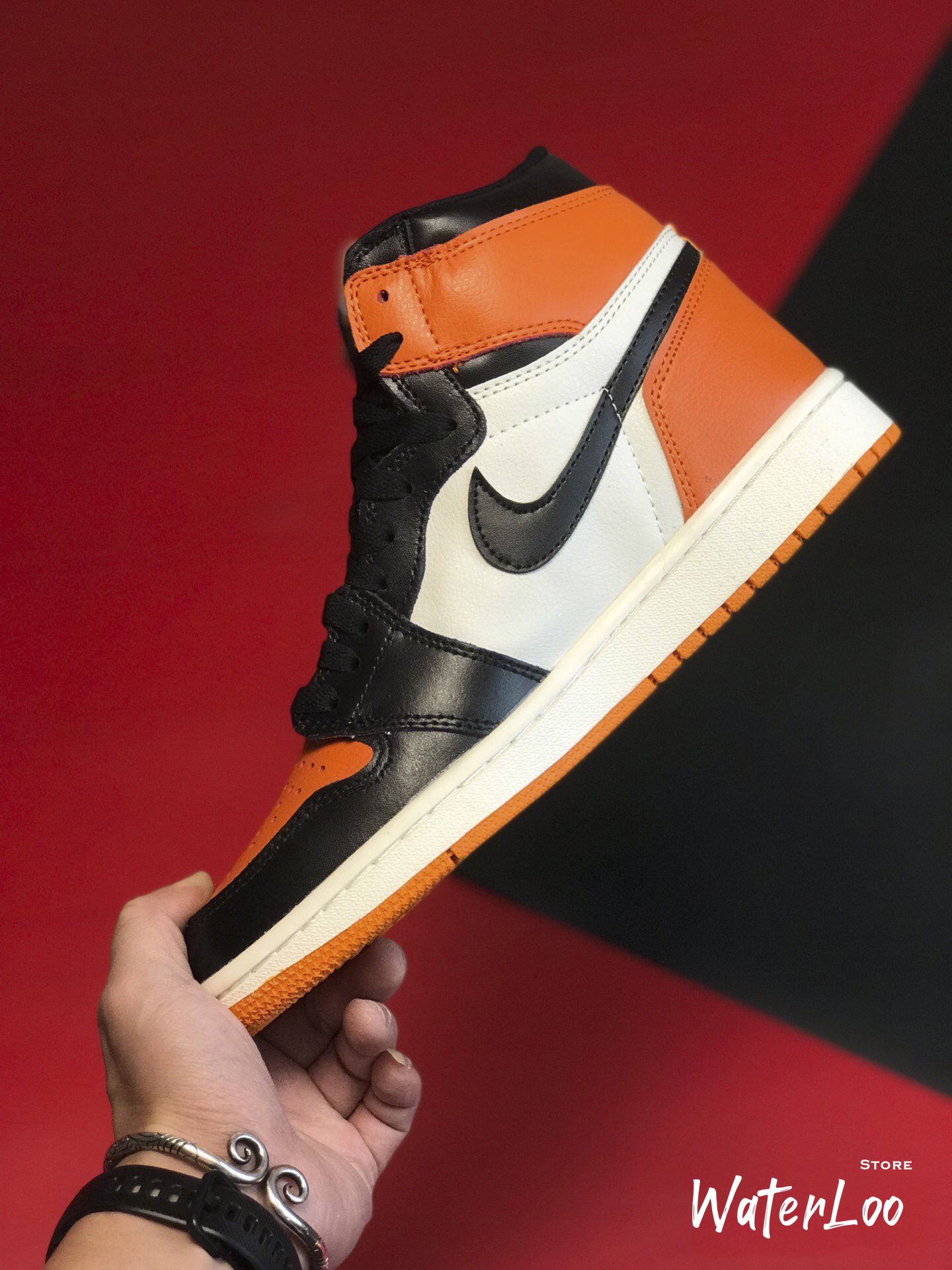 [FREESHIP+HỘP+QUÀ] Giày Thể Thao Sneakers AIR JORDAN 1 Retro High Shattered Backboard màu cam đen mũi cam