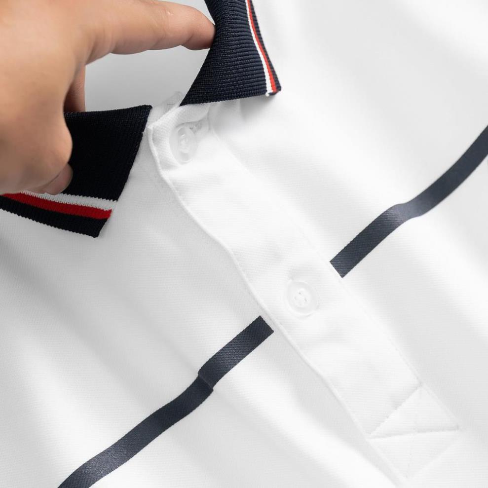 Áo POLO nam phối viền kẻ ngang cổ bẻ vải cá sấu cao cấp form chuẩn P4 -KO Fashion