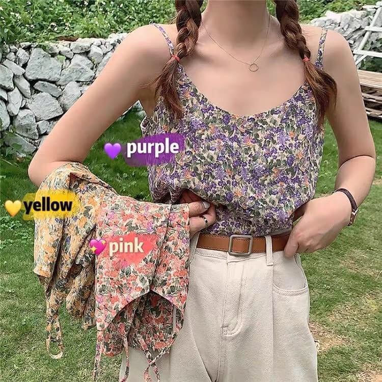 [Mã FAMAYWA giảm 10K đơn 50K] ÁO 2 DÂY HOA NHÍ CHẤT THÔ MÁT 🦋 Áo Hai Dây Nữ Hoa 3 Màu 🦋 | BigBuy360 - bigbuy360.vn