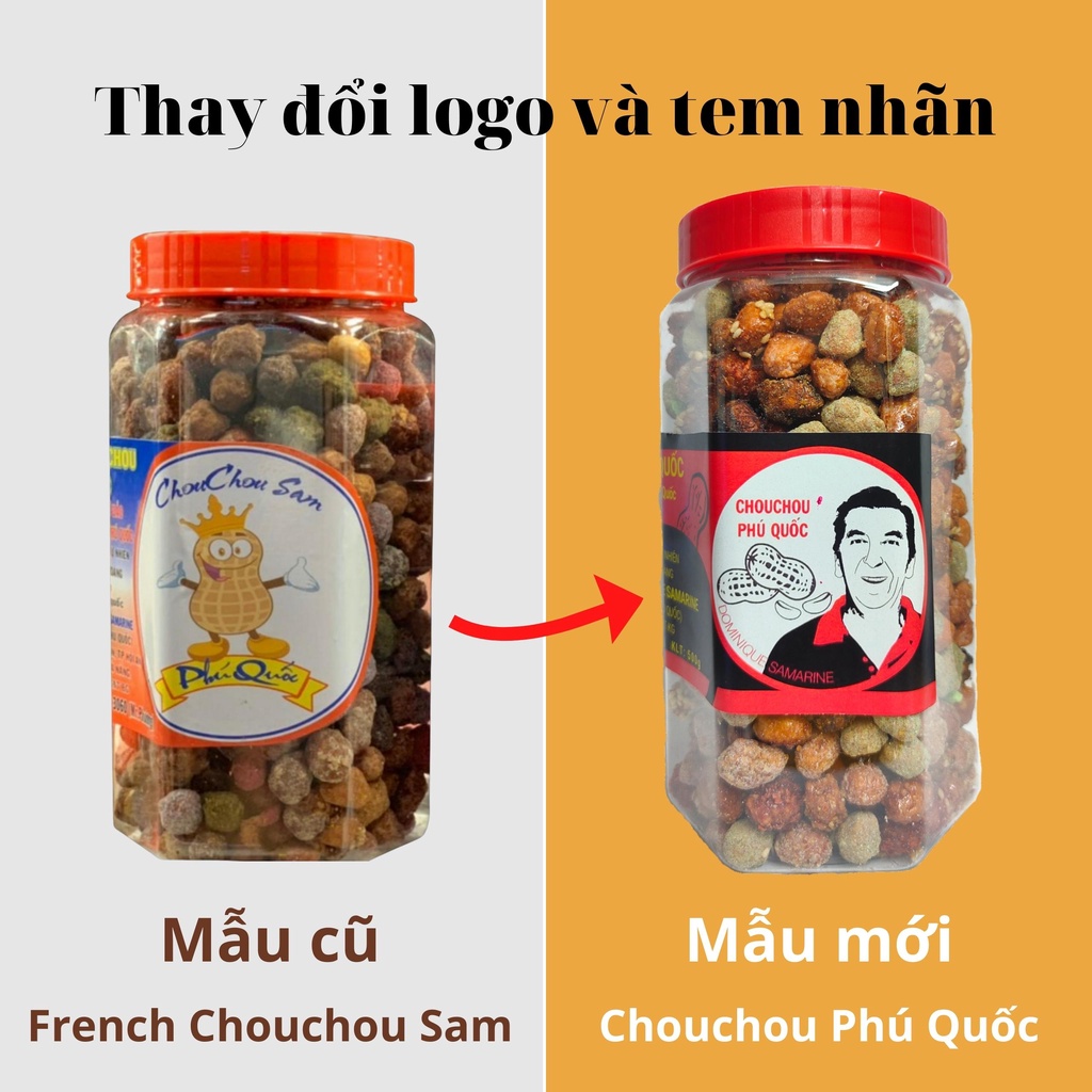 Đậu phộng vị thịt nướng BBQ CHOUCHOU PHÚ QUỐC ÔNG TÂY - hũ 500g