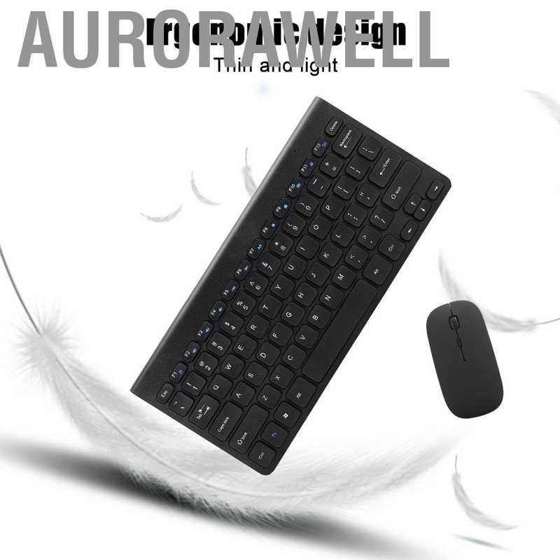 Aurorawell Wireless Keyboard Mouse Set Combo Black USB Receiver for Laptop Desktop Computer