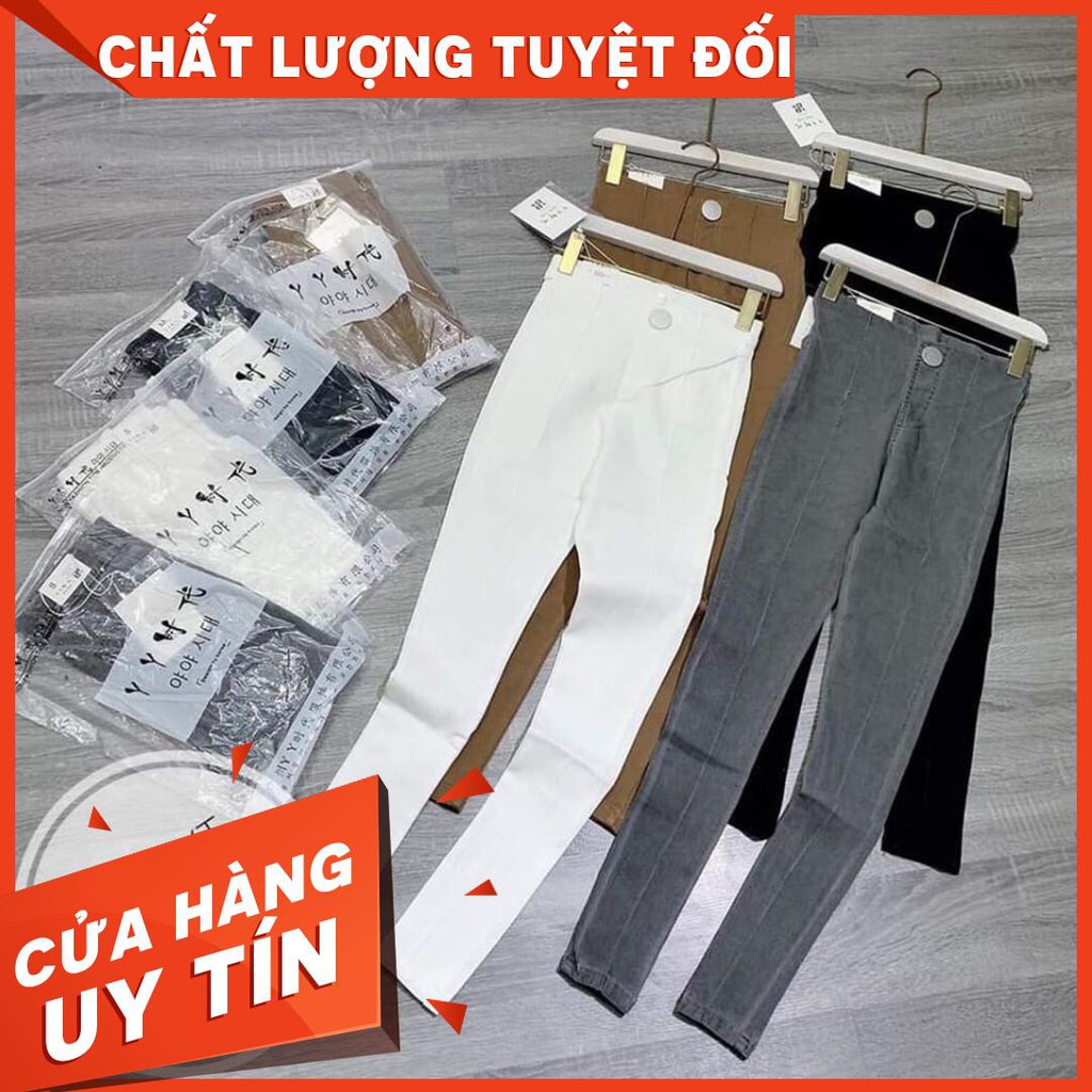 GIÁ SỈ FREESHIP Quần bò giấy quần jean nữ kiểu dáng gân giữa cạp cao cực cá tính và thời trang (hàng sẵn ảnh thật)