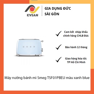 Máy nướng bánh mì smeg tsf01pbeu màu xanh blue