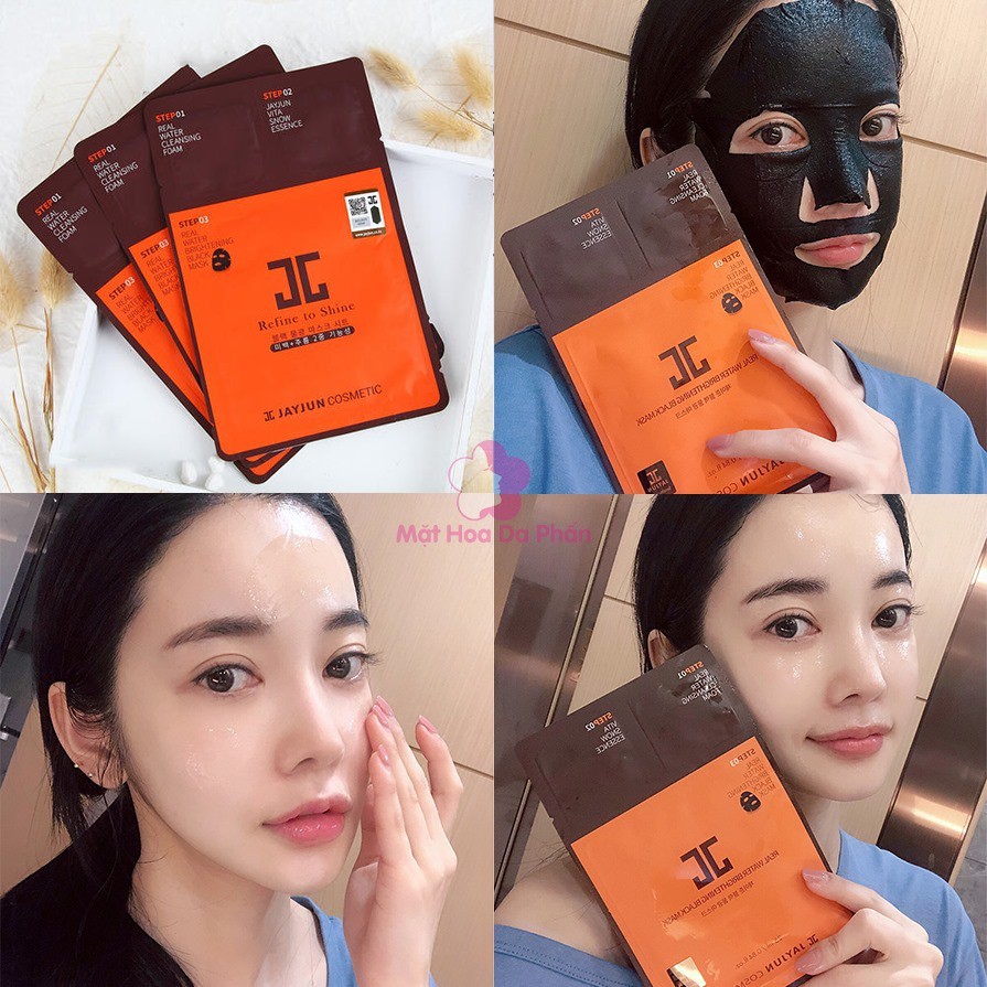 (CÓ SẴN) Mặt nạ 3 bước JAYJUN REAL WATER BRIGHTENING BLACK MASK