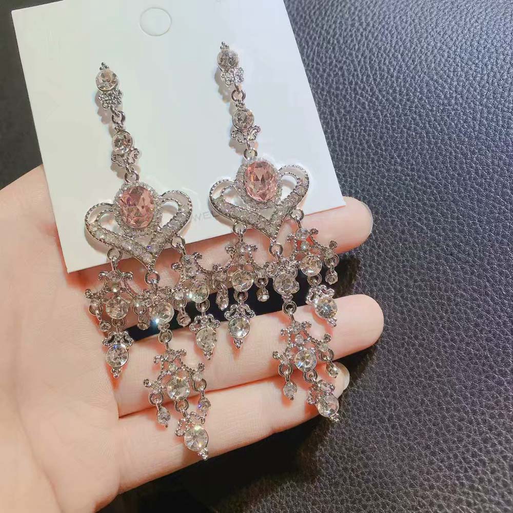 Bông Tai Trái Tim Dáng Dài Xinh Xắn Cho Nữ