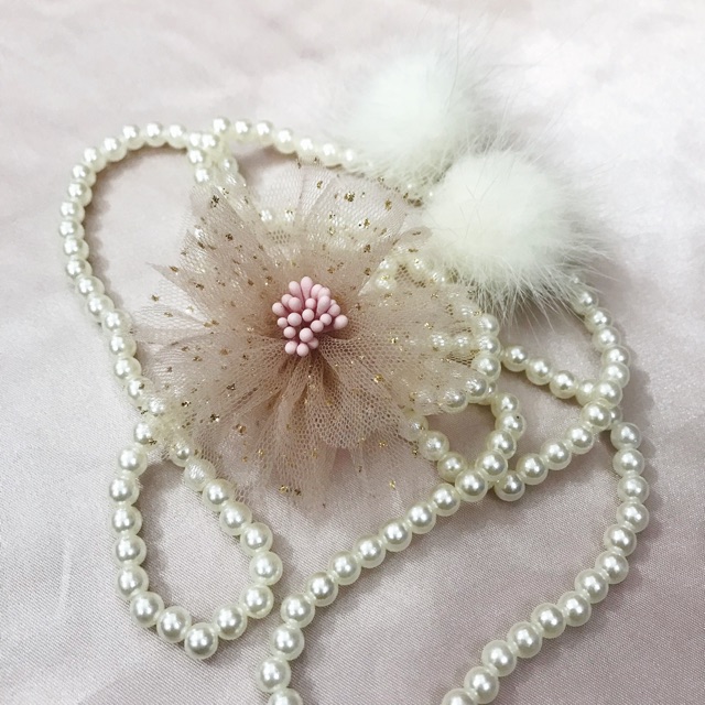 Hoa lưới kim tuyến có nhuỵ phụ kiện handmade