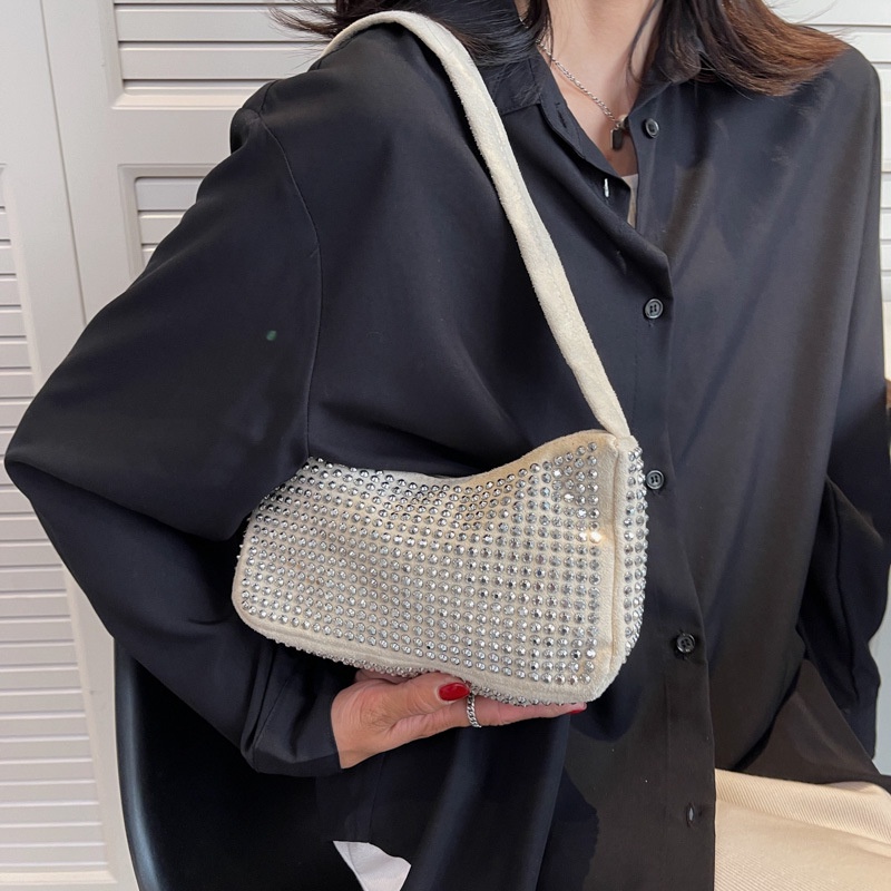 Túi Đeo JASMIN NOIR vai họa tiết kim cương nhân tạo thiết kế thời trang cho nữ
