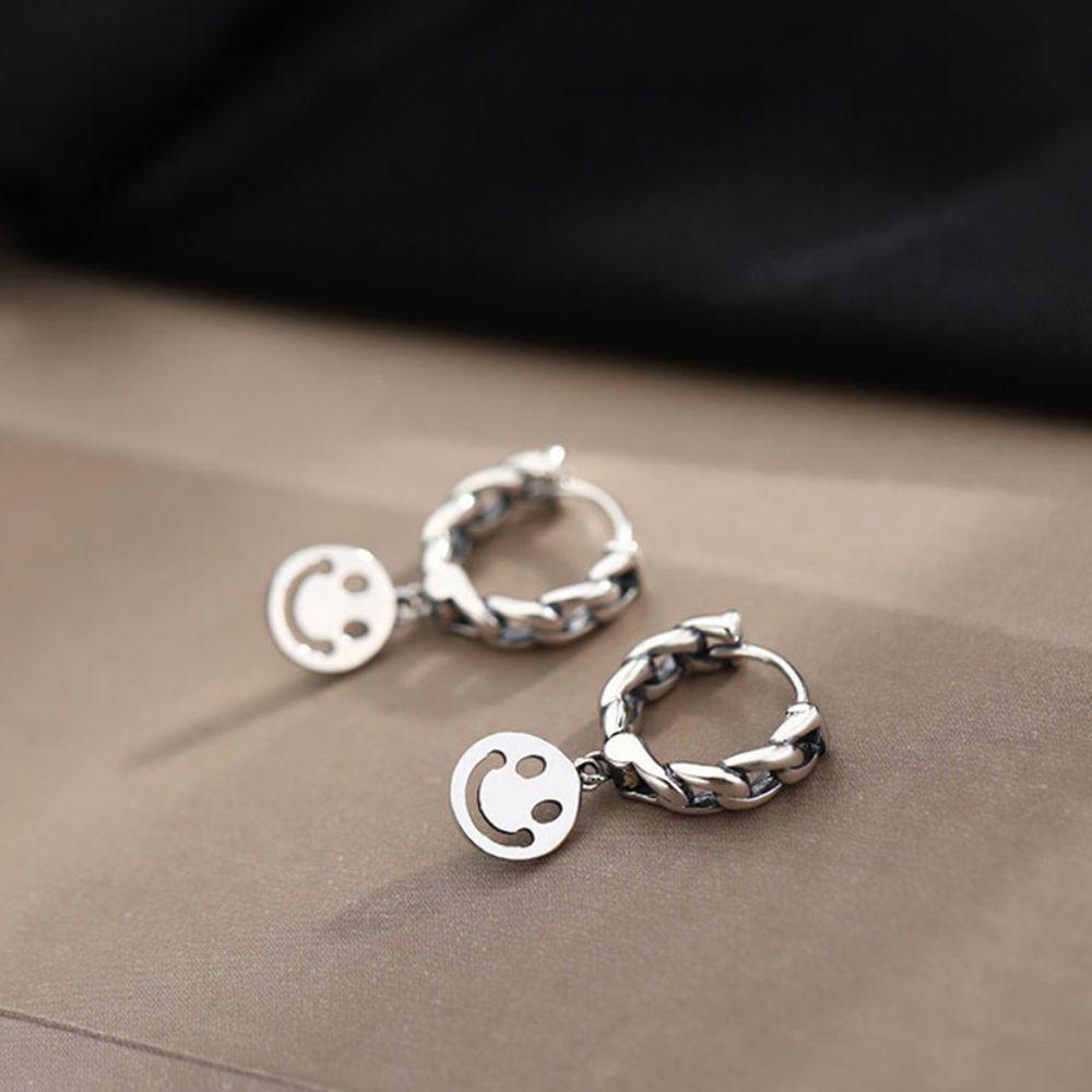 Bông Tai Hình Mặt Cười Màu Trơn Thời Trang Cho Nữ