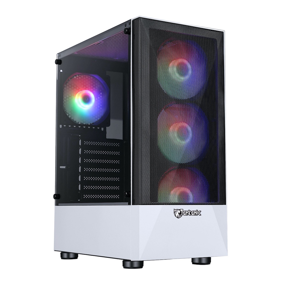 Vỏ case JETEK R3 WHITE (TẶNG KÈM 3 FAN RGB)