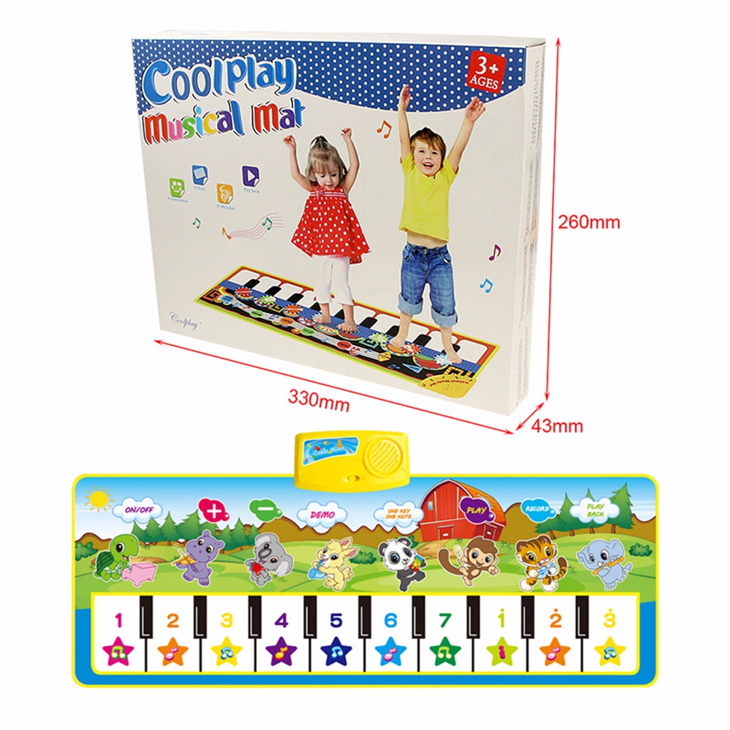 Thảm Chơi Đàn Piano 8 Âm Thanh Có Thể Gấp Gọn Tiện Dụng Cho Bé