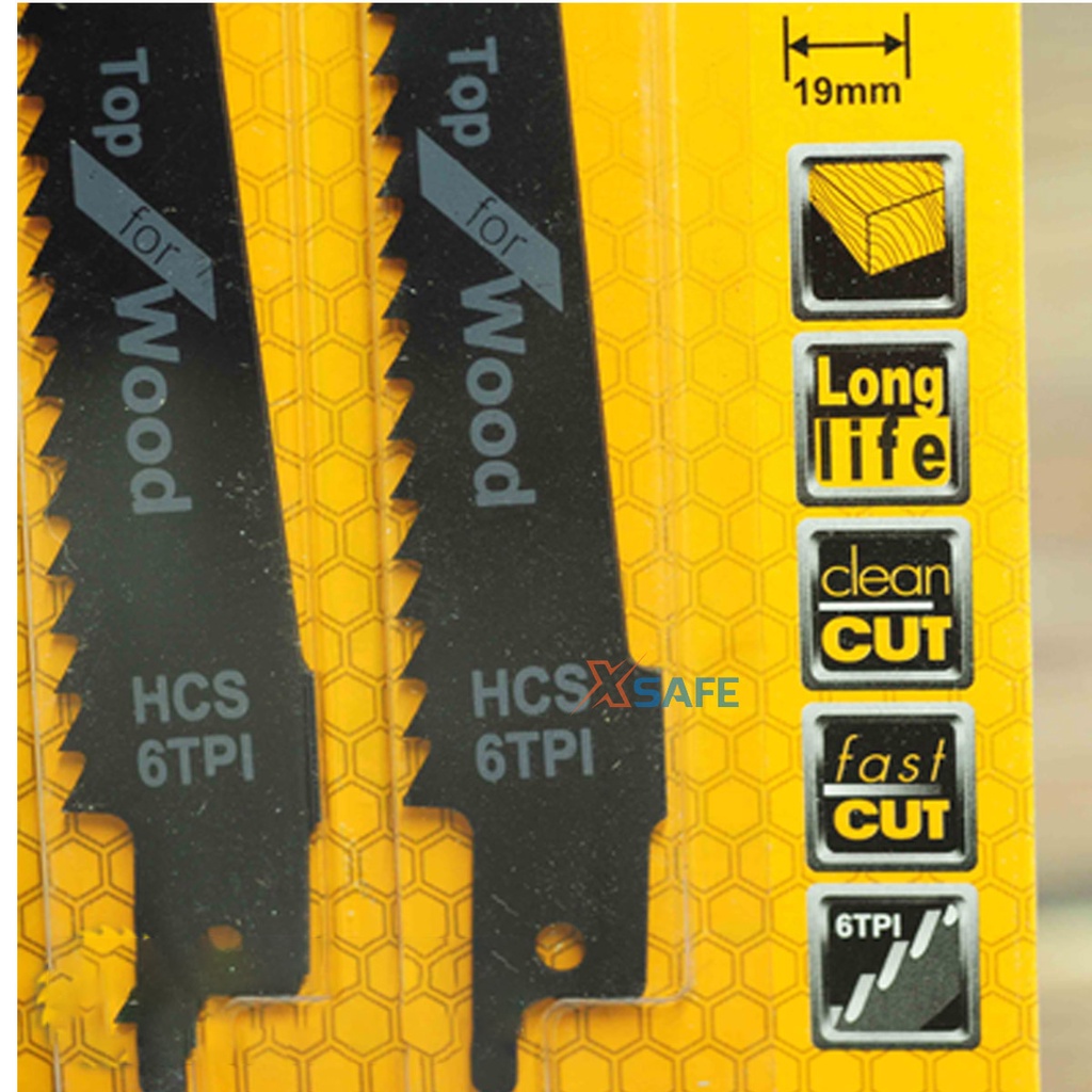 Bộ lưỡi cưa kiếm INGCO SSB644D Lưỡi cưa kiếm ưu tiên cưa gỗ 6 răng /inch, chất liệu thép carbon - Chính hãng